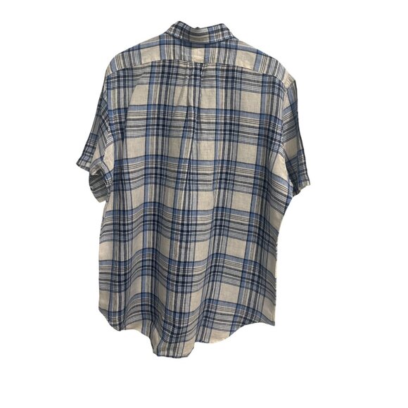 Ralph Lauren Mens Linen Plaid Short Sleeve Button Down Shirt Classic Fit L - Picture 3 of 8
